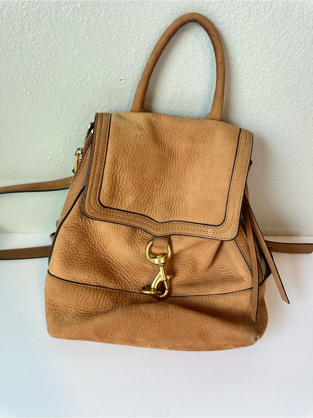Rebecca Minkoff Bree Convertible Backpack in Almond